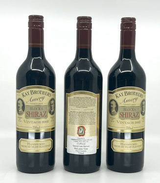 Kay Brothers Amery - Block Six - Shiraz - 2002 - 750mL - 3 Bottle Lot